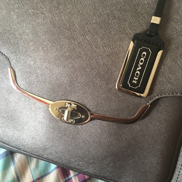 Coach Madison Saffiano Leather Flap Satchel 25167 - Picture 8 of 10